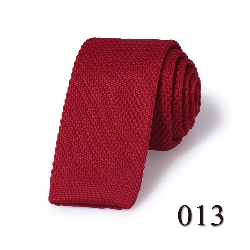 HUISHI Knit Tie Slim Fashion Knitted Ties For Men Solid Black White Gray Blue Burgundy Knitted Necktie 5.5cm Skinny Men Necktie