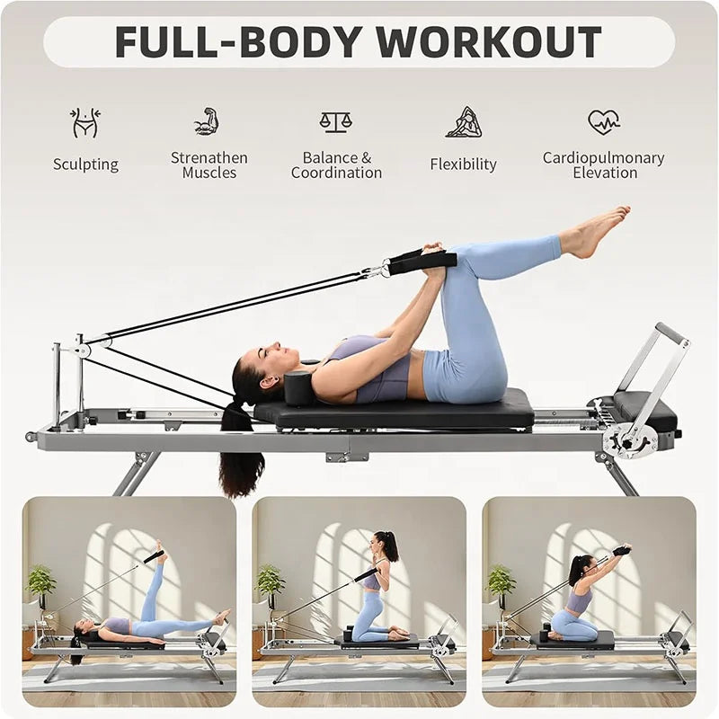 Foldable Portable Home Easy Fold Yoga Fitness Sports Equipment Folding Cama De Reformador Maquina Beds Machine Pilates Reformer