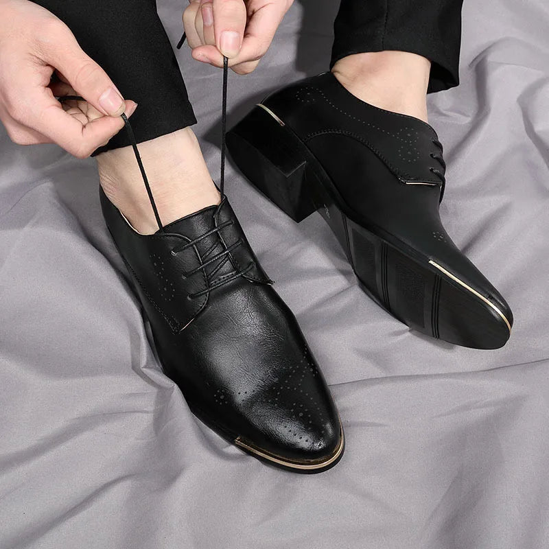 2020New Men Dress Shoes Fashion Oxford Business Men Shoes Pu Leather High Quality Soft Casual Breathable Men's Flats Slip-On Sho