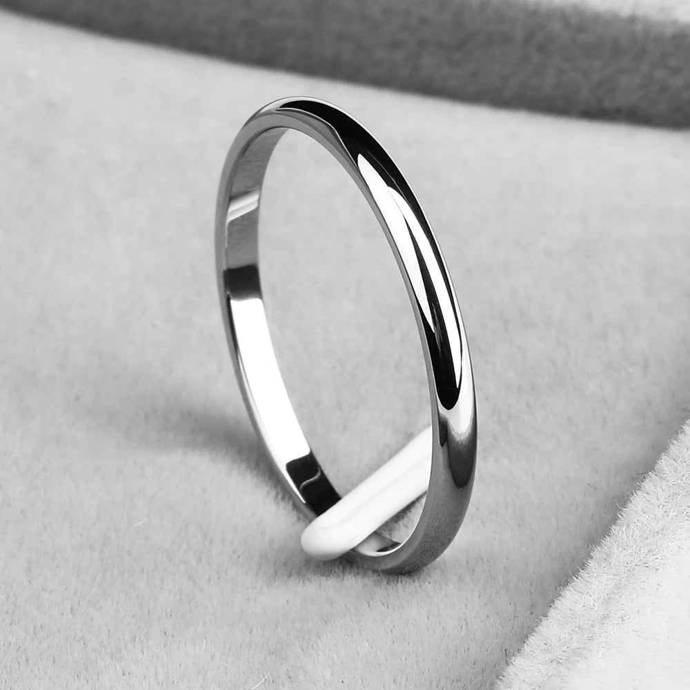 High quality 4mm Wholesale Simple Ring Fashion Rose Gold Ring Men's and Women's Exclusive Couple Wedding Ring