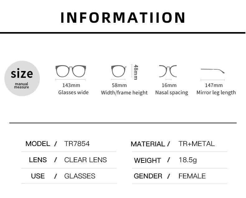 Blue Light Blocking Cat Eye Nearsighted Eyeglasses Women Men TR90 Metal Spring Hinge Eyeglasses Luxury Myopia Glasses -1.75 -6.0