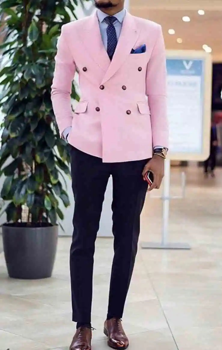 One Button Men Suits Silver and Black Groom Tuxedos Peak Satin Lapel Groomsmen Wedding Best Man ( Jacket+Pants+Bow Tie ) C686