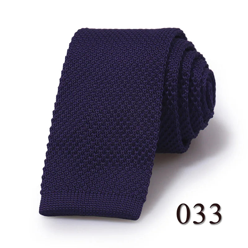 HUISHI Knit Tie Slim Fashion Knitted Ties For Men Solid Black White Gray Blue Burgundy Knitted Necktie 5.5cm Skinny Men Necktie