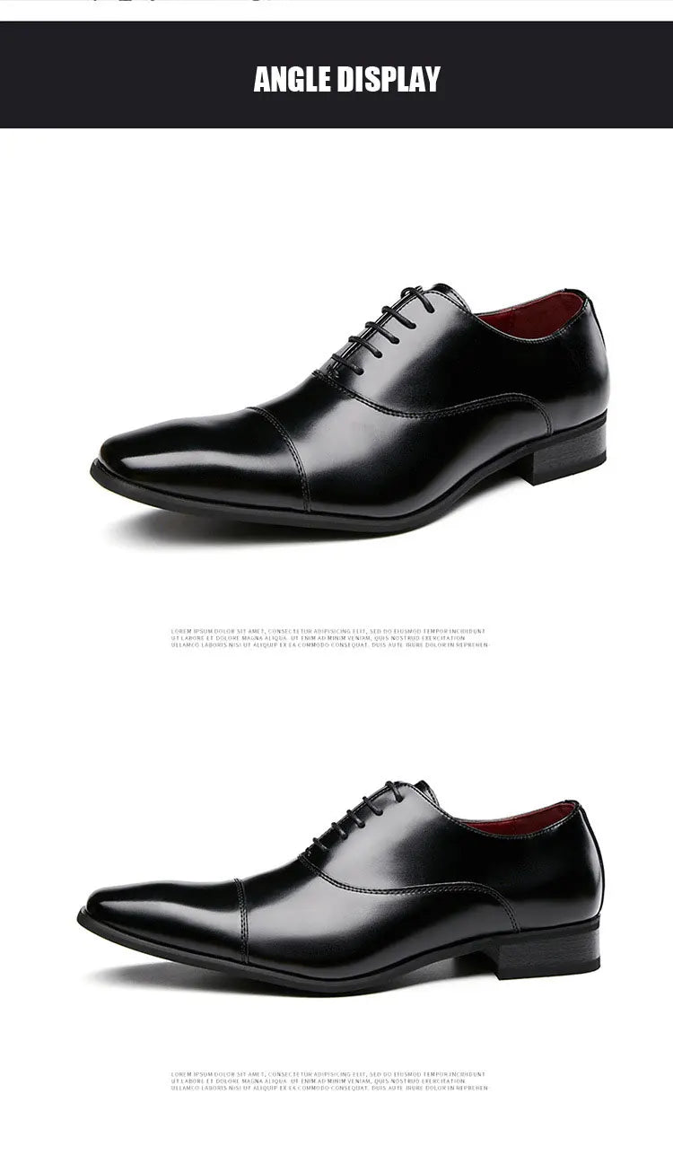 2025 Business New Fashion Men Dress Shoes Leather Men Wedding Oxford Shoes Lace-Up Office Suit Men's Casual Shoes Luxury Formal