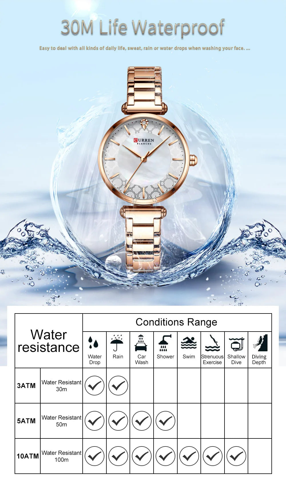 Watches for Women Luxury Brand CURREN Elegant Thin Quartz Wristwatch with Stainless Steel Simple Female Clock