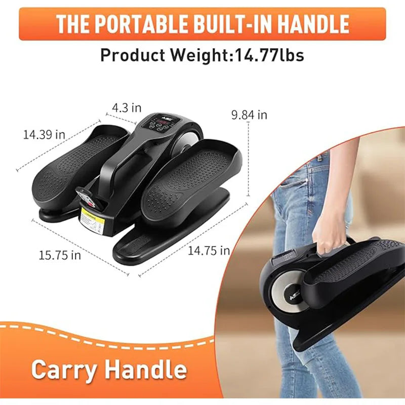 High Quality ABS Material Mini Stepper Electric Cross Trainer Bike Home Use Desk Elliptical Exercise Bike Remote Control