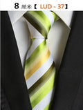 Ricnais Fashion Trend Men Tie 100% Jacquard Woven Silk Mens Ties Necktie 8cm Striped Ties for Men Business Suit Wedding Party