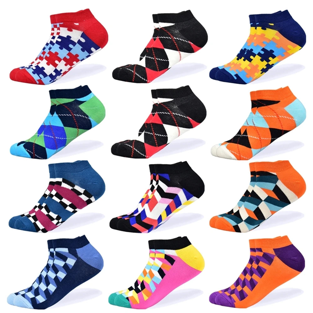 Socks Men's Invisible Short Summer Socks Quality Business Casual spring Color Combed cotton Boat Socks