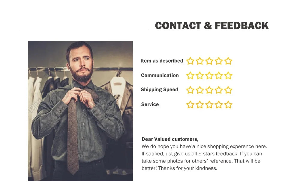 Men Tie with Golden Color Metal Ring Fashion 8cm Tie Set Handkerchief Cufflinks Business Wedding Party Accessories Gift for Men