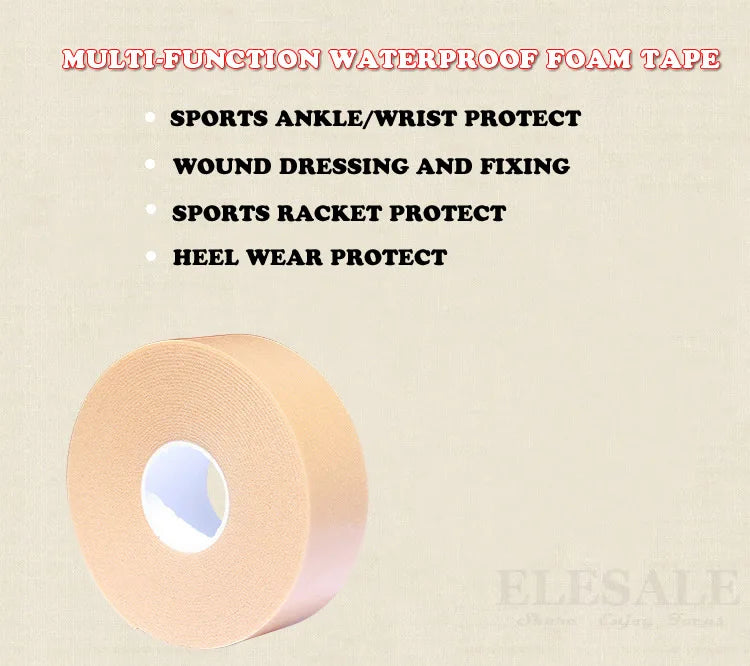 1-Roll 2.5cm*5m Wear-Resistant Bandage Elastic Waterproof Foam Tape Dressing Sports Sprain Treatment First Aid Kit Sticker Wound