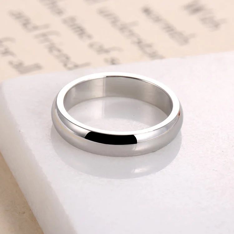 High quality 4mm Wholesale Simple Ring Fashion Rose Gold Ring Men's and Women's Exclusive Couple Wedding Ring