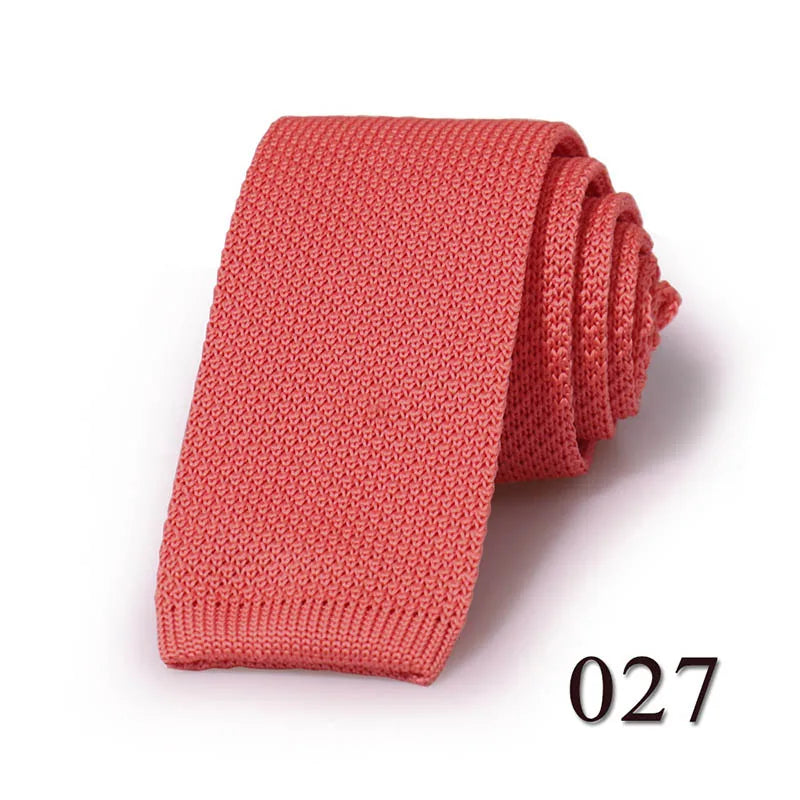 HUISHI Knit Tie Slim Fashion Knitted Ties For Men Solid Black White Gray Blue Burgundy Knitted Necktie 5.5cm Skinny Men Necktie