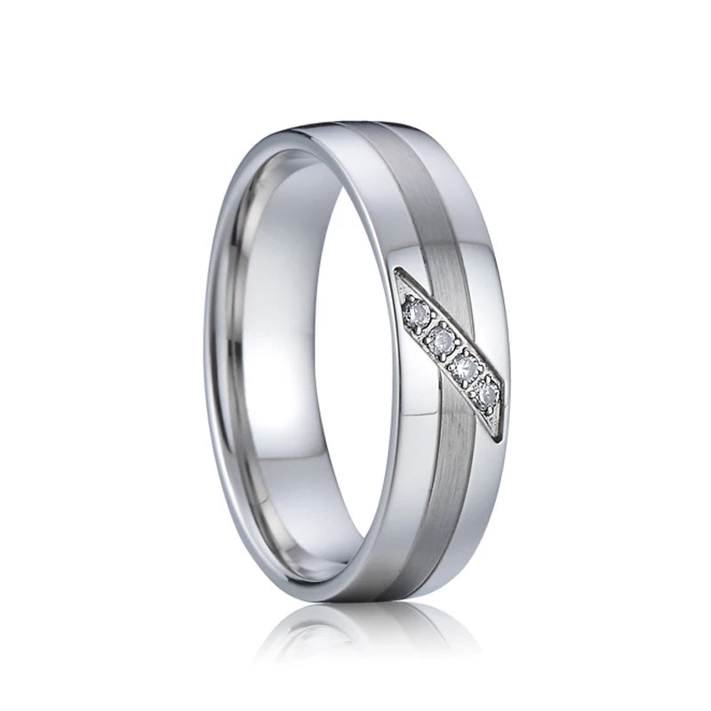 Love Marriage Alliance Couple Wedding Rings For Men And Women Silver Color Stainless Steel Ring Jewelry No Fade Or Rust