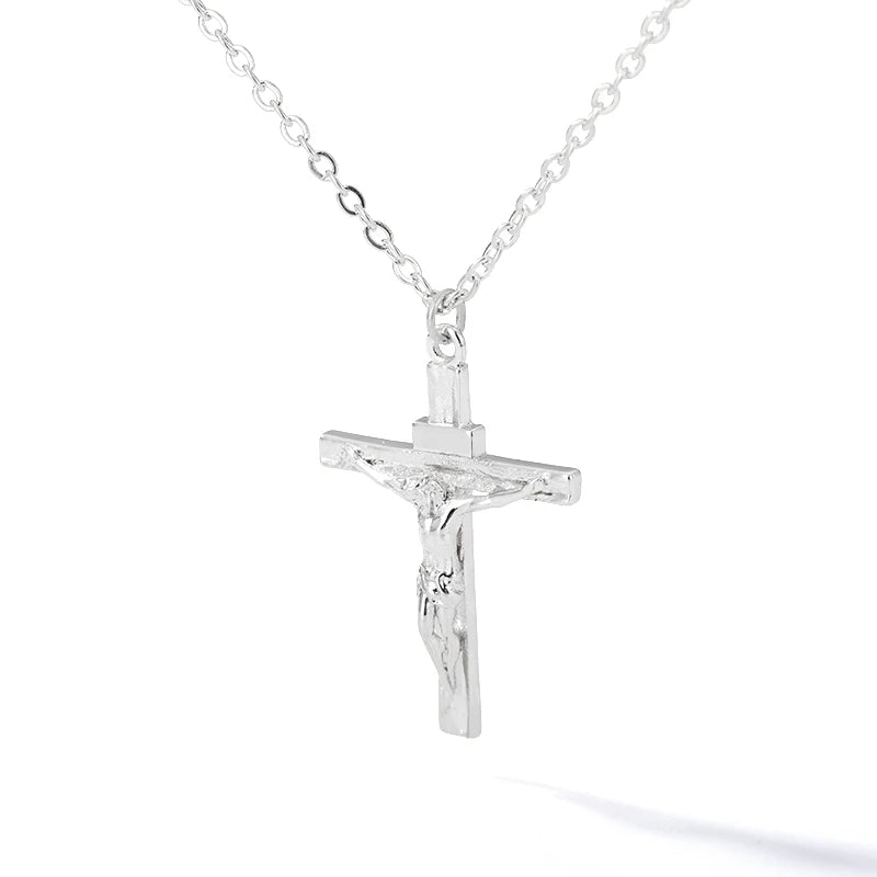 Christian Jesus Cross Necklaces For Women Men Stainless Steel Gold Color  Chain Collar Choker Fashion Christ Necklace Accessory