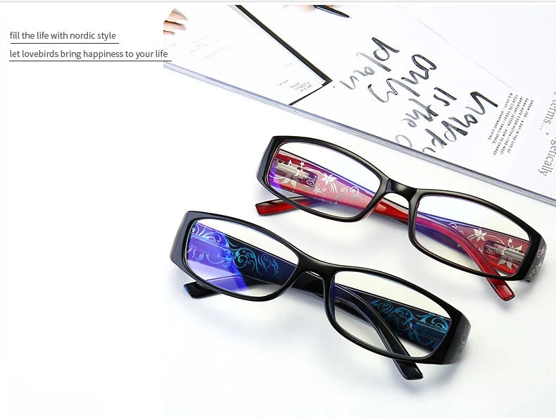 Fashion Vintage Floral Anti Blue Light Reading Glasses Men's Women's Spring Hinge Presbyopic Eyeglasses Comfortable +1.0~ +4.0