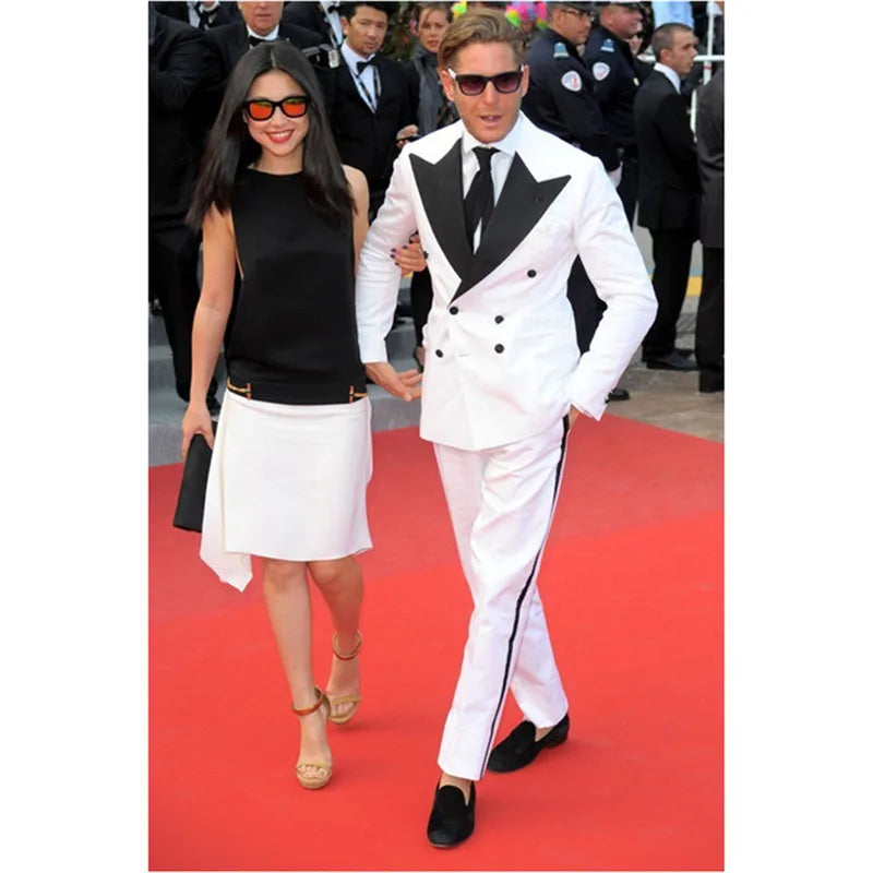One Button Men Suits Silver and Black Groom Tuxedos Peak Satin Lapel Groomsmen Wedding Best Man ( Jacket+Pants+Bow Tie ) C686