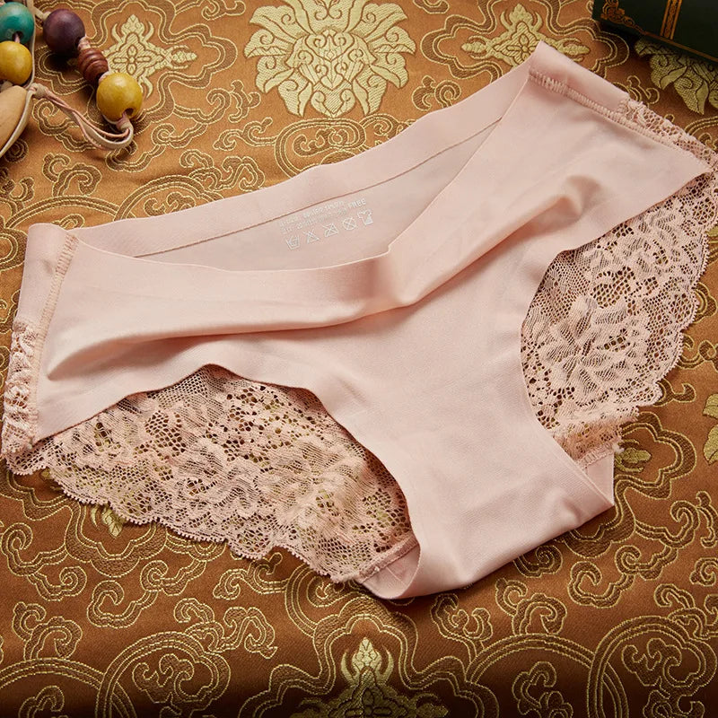 BZEL Sexy Lace Underwear Women's Panties Cozy Comfort Lingerie Hot Sale Ice Silk Briefs Seamless Panties Skin-Friendly Underpant