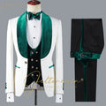 Fashion Designs Men Suits Groomsman Black Floral Jacket Burgundy Velvet Lapel Formal Groom Wear Wedding Party Dress Prom Tuxedos