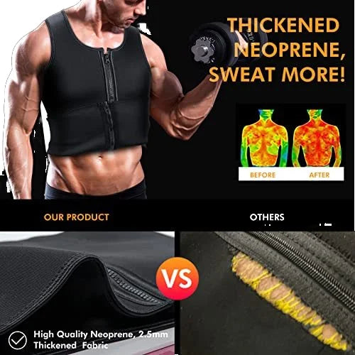 Men Body Shaper Waist Trainer Vest Slimming Shirt Sauna Sweat Compression Undershirt Shapewear Fat Burner Workout Tops