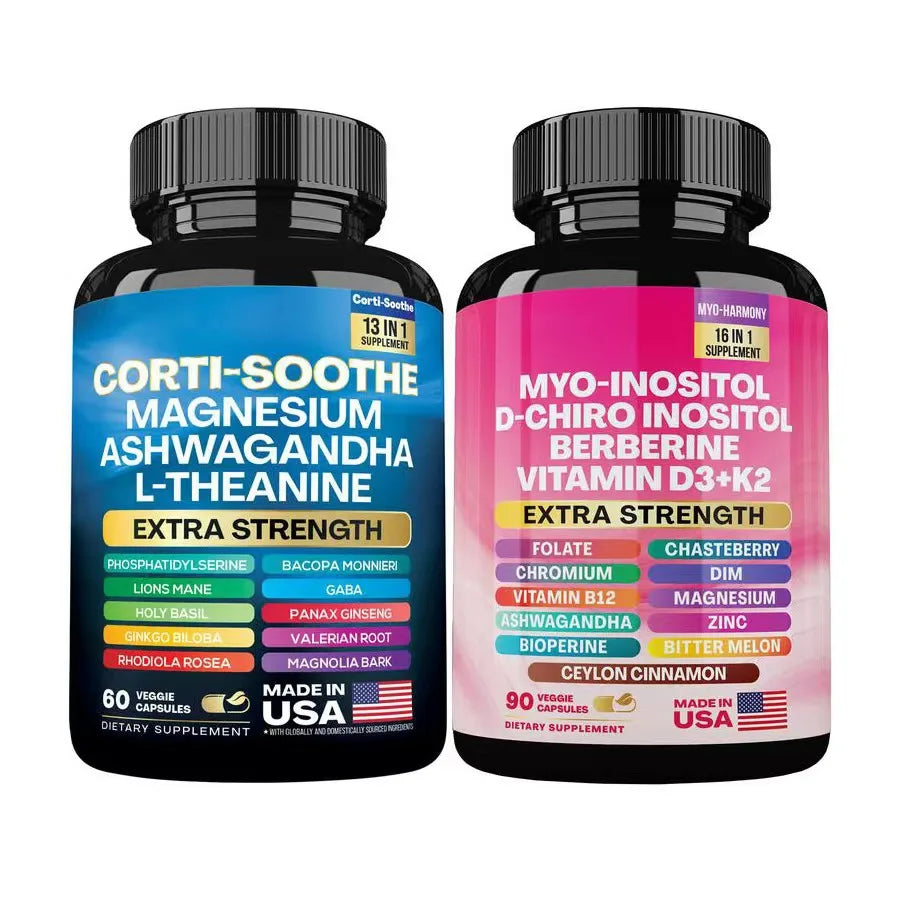 Magnesium Supplement 60 Capsules with L-Theanine Ashwagandha Phosphatidylserine Lions Mane Ginkgo Biloba