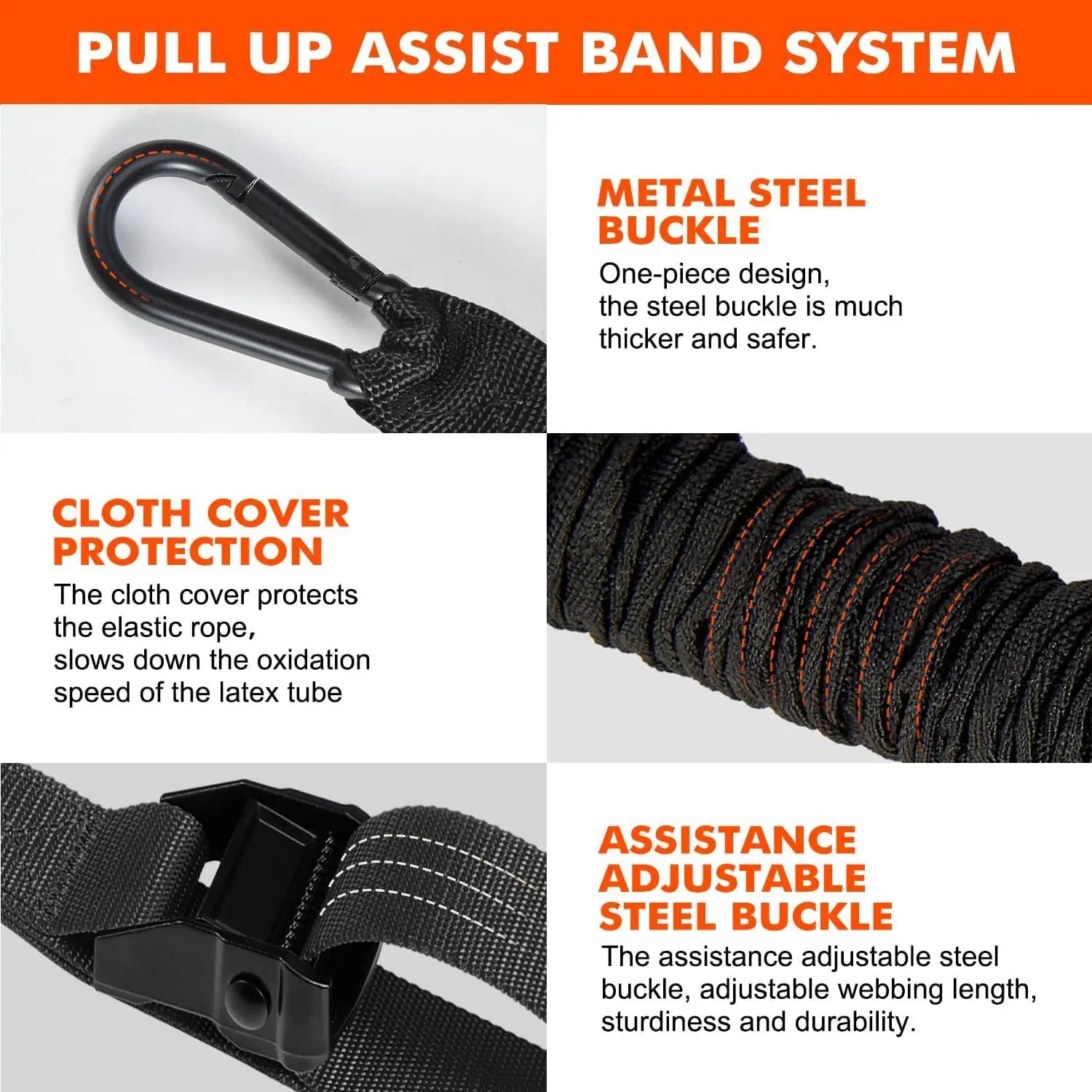 Pull up Assistance Resistance Bands Heavy Duty Fitness Tube Bands Gym Equipment Accessories Workout Bands for Strength Training