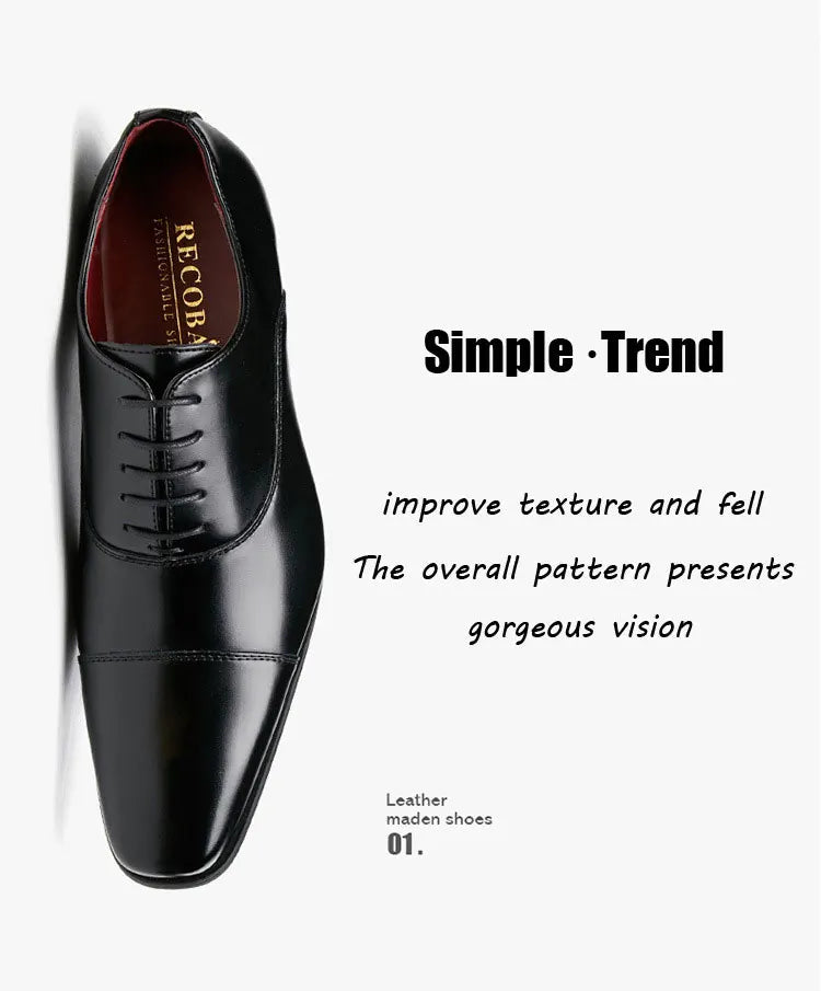 2025 Business New Fashion Men Dress Shoes Leather Men Wedding Oxford Shoes Lace-Up Office Suit Men's Casual Shoes Luxury Formal