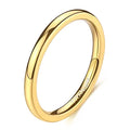TIGRADE 2mm 4mm 6mm Titanium Ring Men Women 14K Gold Plated Dome High Polished Wedding Band Unisex Comfort Fit Size 3-13.5