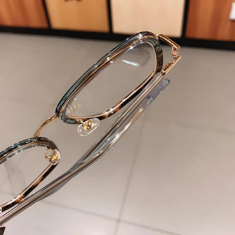 Fashion Blue Light Blocking Myopia Glasses 0 TO -6 Unisex Clear Lens Computer Goggles Ovesized Square Women's Spectacle Frames
