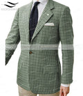 Formal Men's Suits Regular Fit Plaid Wool Tweed Prom Army Green Tuxedos Solid Business Brown Suits for Wedding Grooms Best Man
