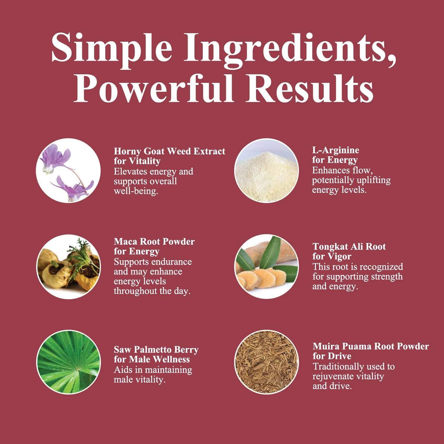 Horny Goat Weed Maca Tongkat Ali Capsules for Men Women-Energy Vitality Stamina Support Herbal Blend Enhancing Libido Supplement