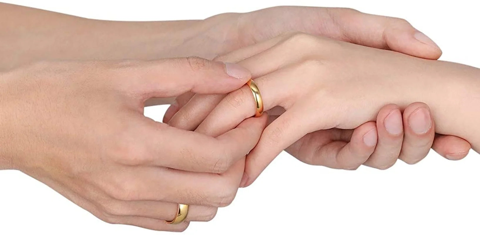 TIGRADE 2mm 4mm 6mm Titanium Ring Men Women 14K Gold Plated Dome High Polished Wedding Band Unisex Comfort Fit Size 3-13.5