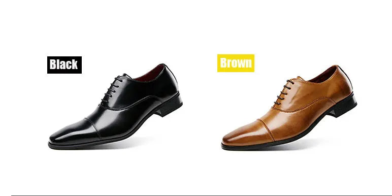 2025 Business New Fashion Men Dress Shoes Leather Men Wedding Oxford Shoes Lace-Up Office Suit Men's Casual Shoes Luxury Formal