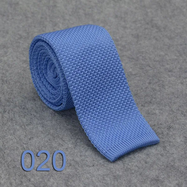 HUISHI Knit Tie Slim Fashion Knitted Ties For Men Solid Black White Gray Blue Burgundy Knitted Necktie 5.5cm Skinny Men Necktie