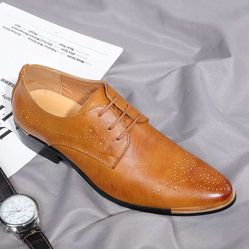 2020New Men Dress Shoes Fashion Oxford Business Men Shoes Pu Leather High Quality Soft Casual Breathable Men's Flats Slip-On Sho