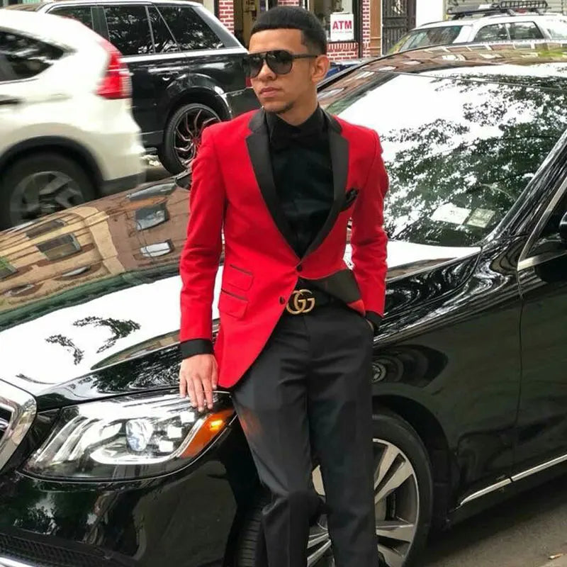 One Button Men Suits Silver and Black Groom Tuxedos Peak Satin Lapel Groomsmen Wedding Best Man ( Jacket+Pants+Bow Tie ) C686