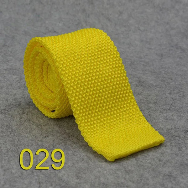 HUISHI Knit Tie Slim Fashion Knitted Ties For Men Solid Black White Gray Blue Burgundy Knitted Necktie 5.5cm Skinny Men Necktie