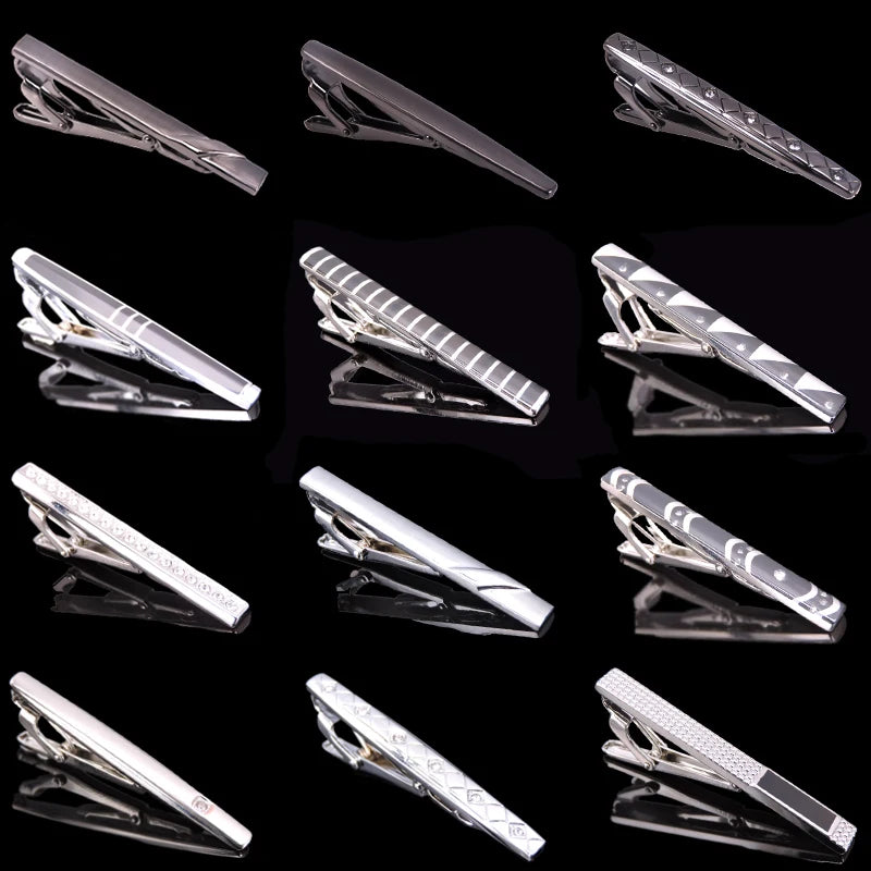 Men's stainless steel tie clip brand new crystal music airplane ship scissors horse tie clip men's Wedding Shirt badge pin gift
