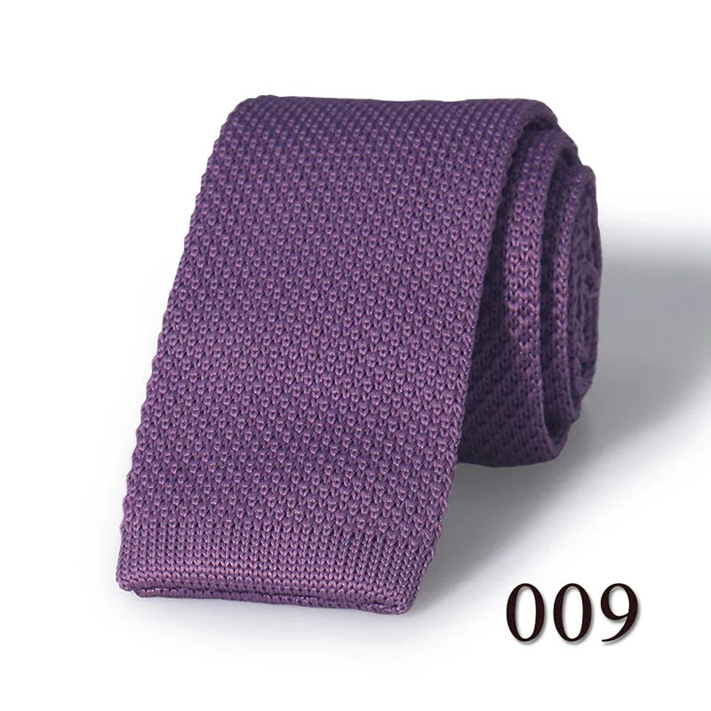 HUISHI Knit Tie Slim Fashion Knitted Ties For Men Solid Black White Gray Blue Burgundy Knitted Necktie 5.5cm Skinny Men Necktie