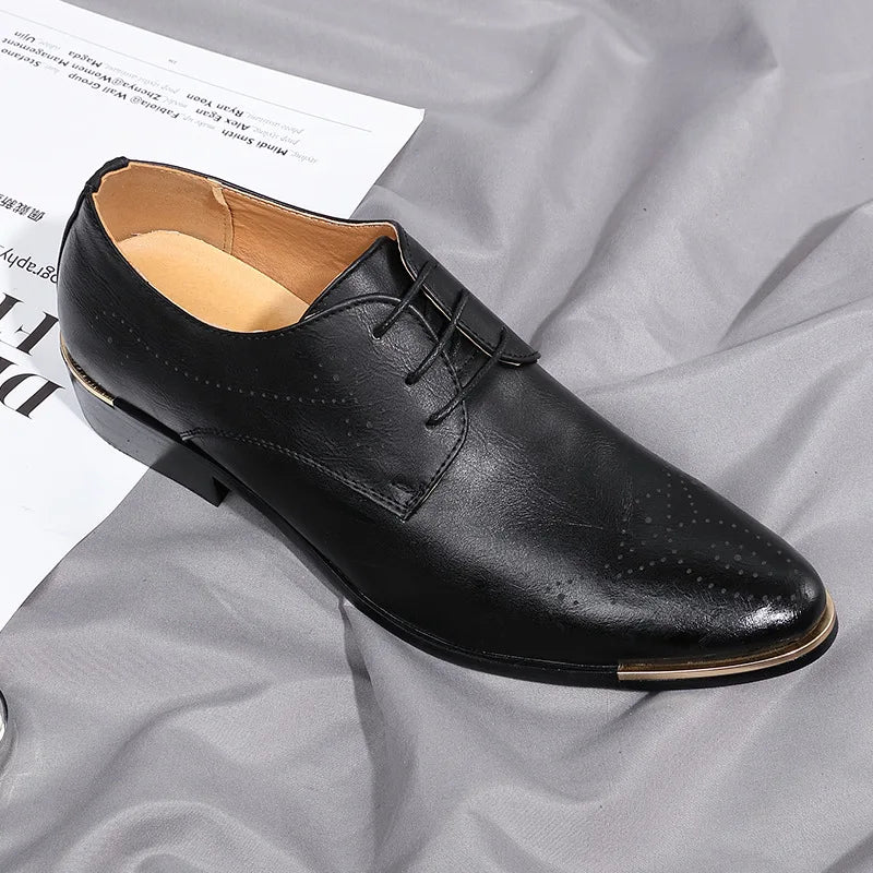 2020New Men Dress Shoes Fashion Oxford Business Men Shoes Pu Leather High Quality Soft Casual Breathable Men's Flats Slip-On Sho