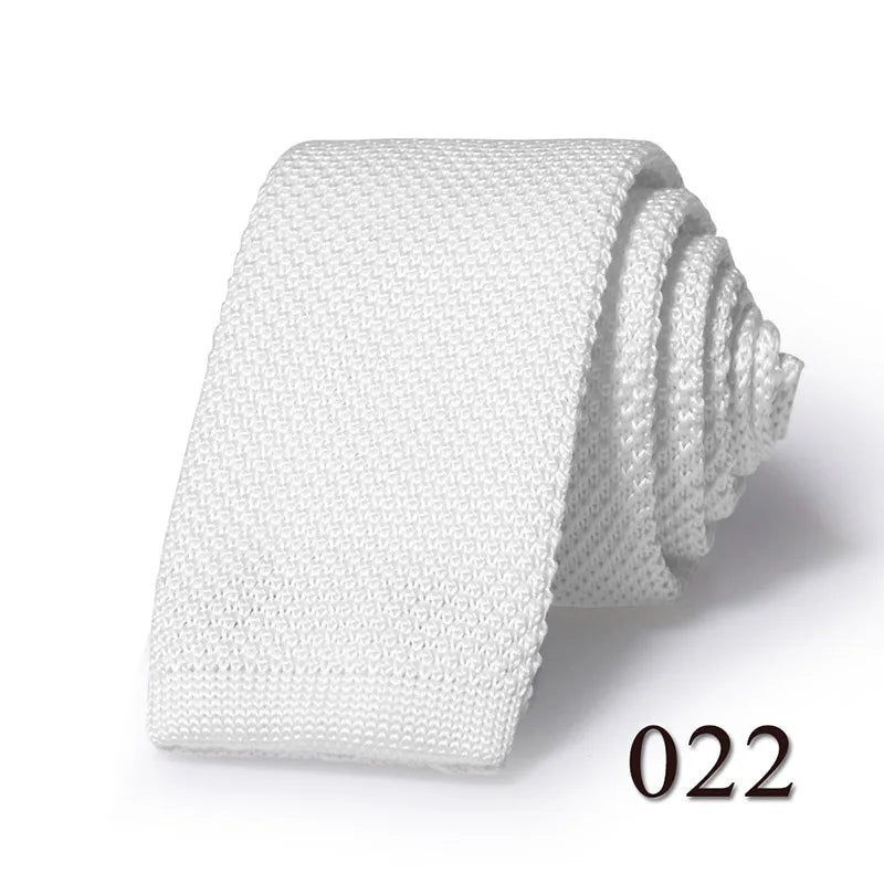 HUISHI Knit Tie Slim Fashion Knitted Ties For Men Solid Black White Gray Blue Burgundy Knitted Necktie 5.5cm Skinny Men Necktie