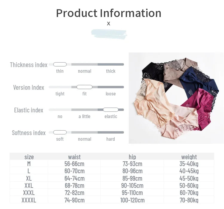 BZEL Sexy Lace Underwear Women's Panties Cozy Comfort Lingerie Hot Sale Ice Silk Briefs Seamless Panties Skin-Friendly Underpant