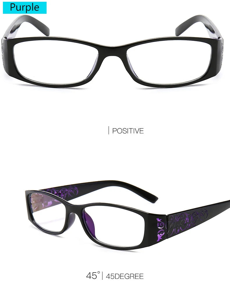 Fashion Vintage Floral Anti Blue Light Reading Glasses Men's Women's Spring Hinge Presbyopic Eyeglasses Comfortable +1.0~ +4.0