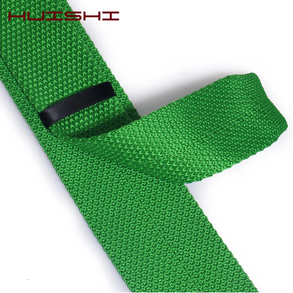 HUISHI Knit Tie Slim Fashion Knitted Ties For Men Solid Black White Gray Blue Burgundy Knitted Necktie 5.5cm Skinny Men Necktie
