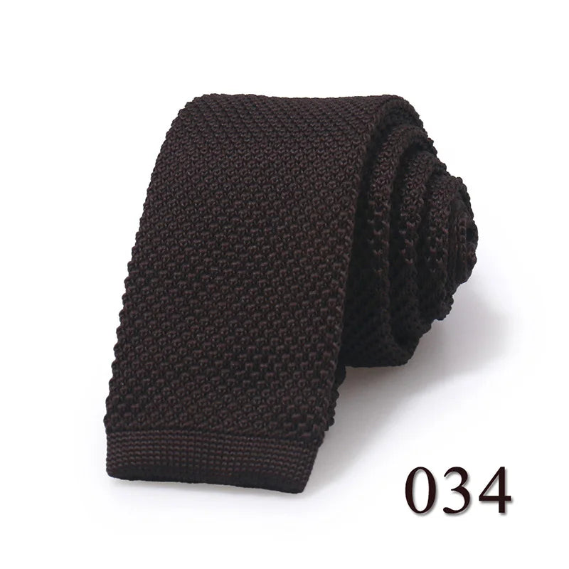 HUISHI Knit Tie Slim Fashion Knitted Ties For Men Solid Black White Gray Blue Burgundy Knitted Necktie 5.5cm Skinny Men Necktie