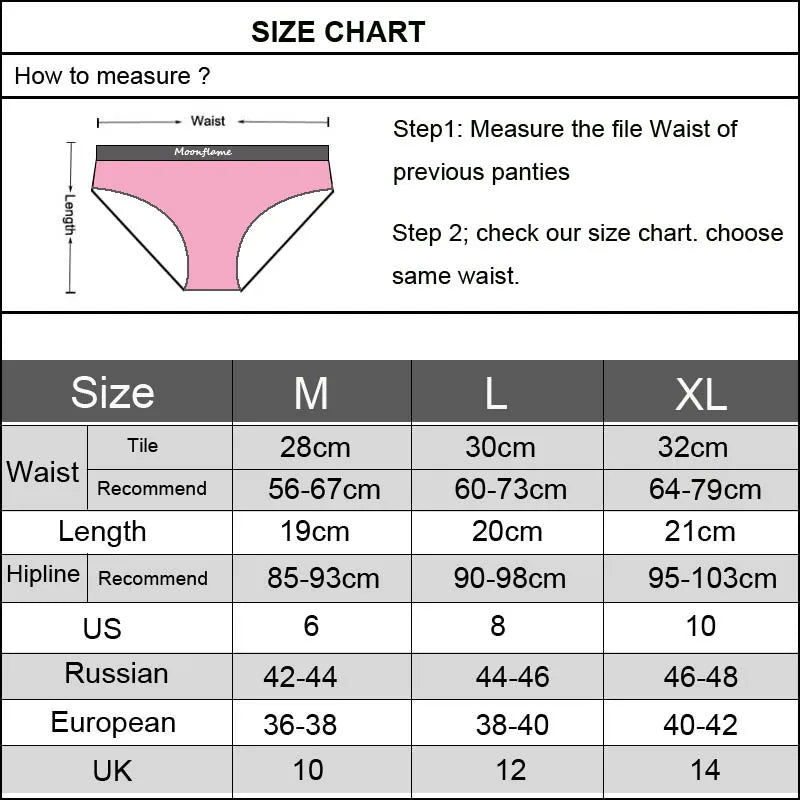 Moonflame 5 pcs/lots New Arrival Underwear M-XL Hot Sale Ladies Sexy Lace Cotton Women's Briefs Panties