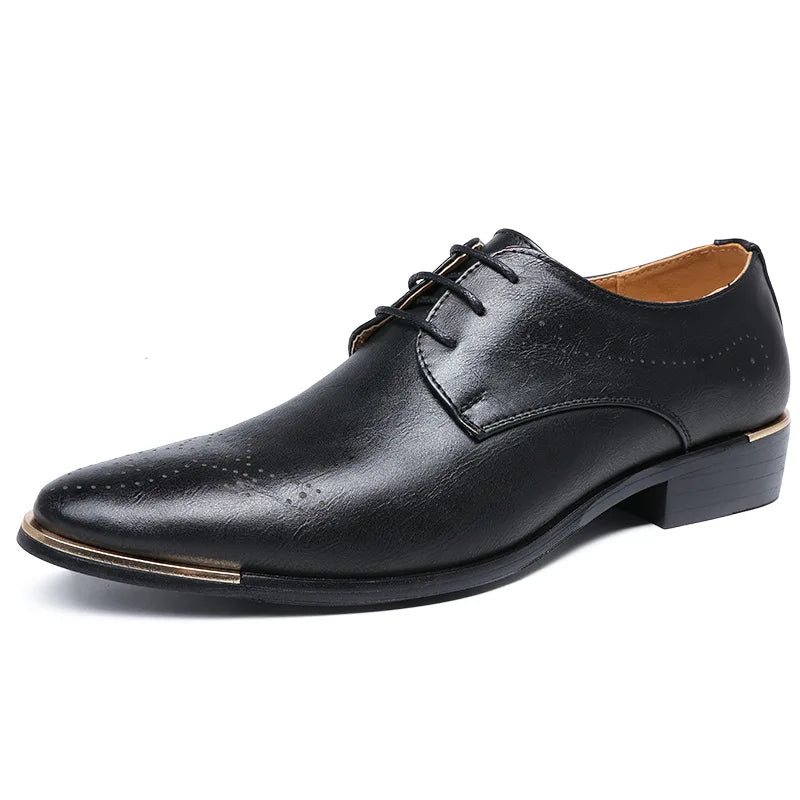 2020New Men Dress Shoes Fashion Oxford Business Men Shoes Pu Leather High Quality Soft Casual Breathable Men's Flats Slip-On Sho