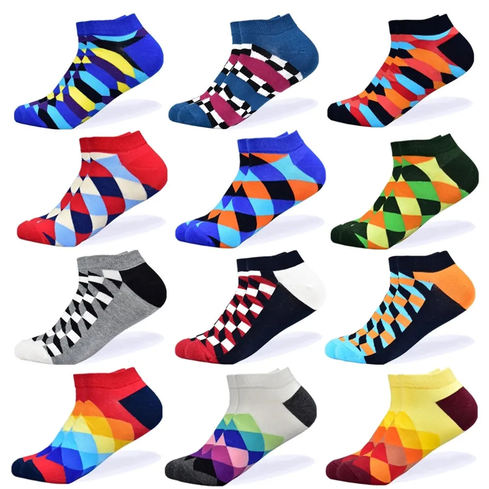Socks Men's Invisible Short Summer Socks Quality Business Casual spring Color Combed cotton Boat Socks