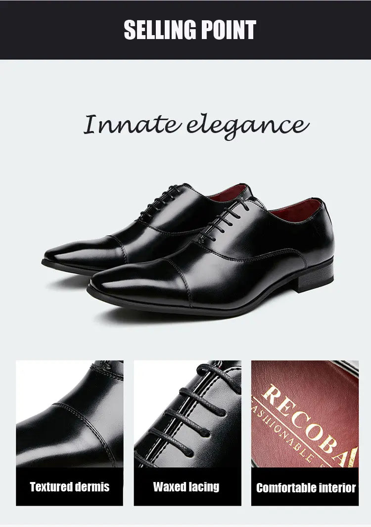 2025 Business New Fashion Men Dress Shoes Leather Men Wedding Oxford Shoes Lace-Up Office Suit Men's Casual Shoes Luxury Formal