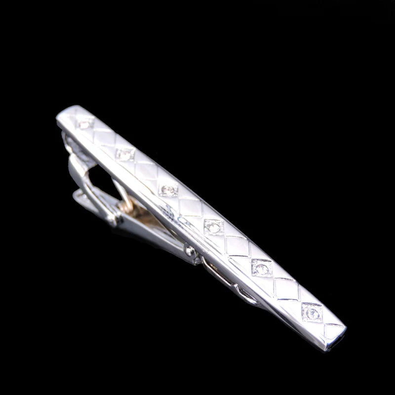 Men's stainless steel tie clip brand new crystal music airplane ship scissors horse tie clip men's Wedding Shirt badge pin gift