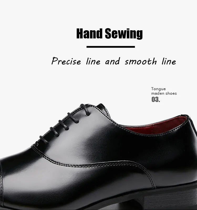 2025 Business New Fashion Men Dress Shoes Leather Men Wedding Oxford Shoes Lace-Up Office Suit Men's Casual Shoes Luxury Formal